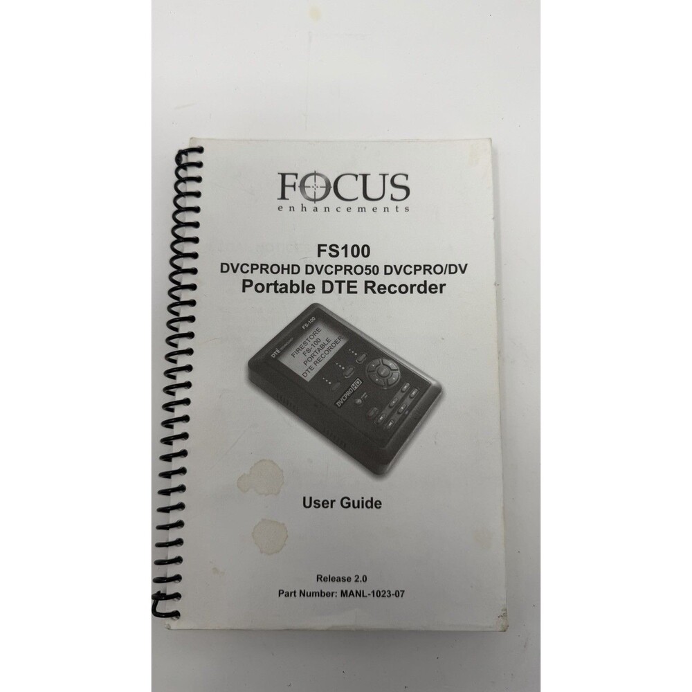 Focus Enhancement FS-100 DVCPRO HD User Guide Only
